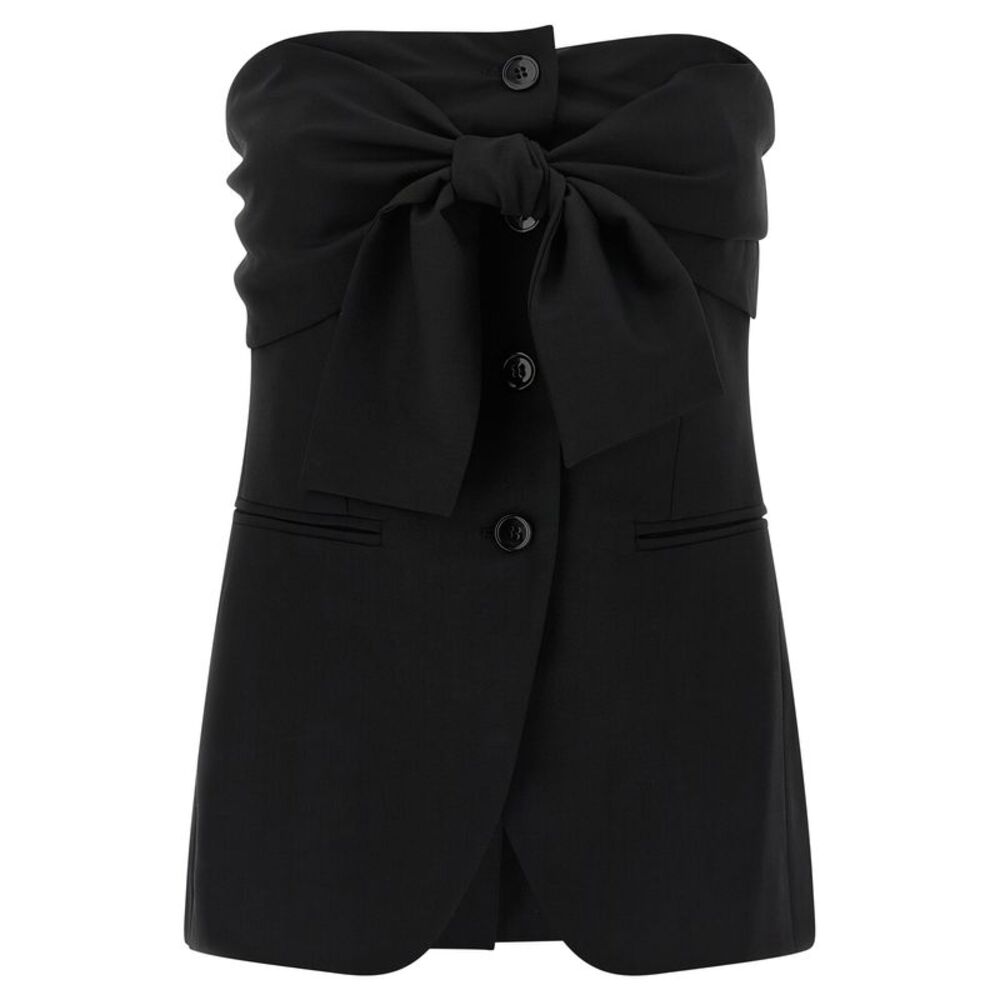 Max Mara Black Virgin Wool Tank Women's Tops